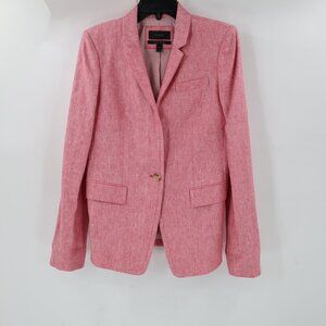 J Crew Regent blazer Womens 8T 8 Tall Jacket Linen pink One Button career preppy